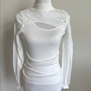 Elegant White Cut-Out Women’s Top